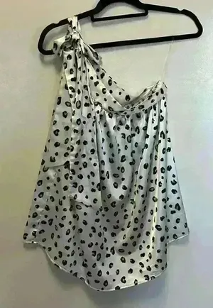 Faux silk one shoulder top size small thumbnail 1