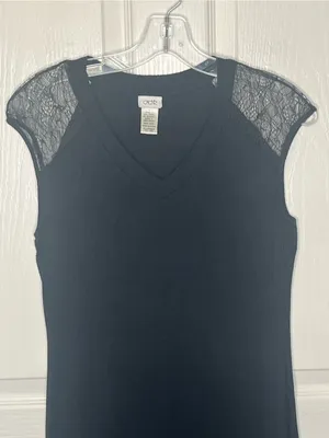 Cache Black Lace Shoulder Maxi Dress Sz 4 thumbnail 2