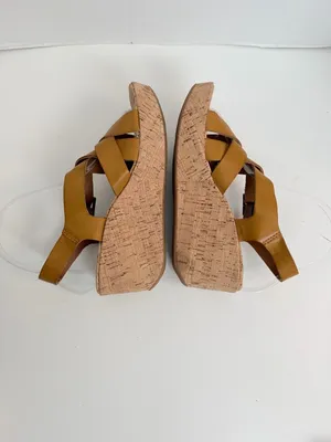 Korks Nova Sandals Wedge Lightweight Travel Comfort Boho Mustard Yellow Camel thumbnail 6