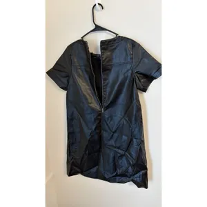 NWT THML MSRP $98 Wynne Black Faux Leather Vegan‎ Short Sleeve Short Dress S thumbnail 6
