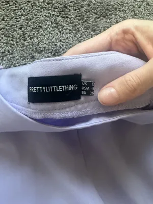PrettyLittleThing Lavender Straight-Leg Trousers thumbnail 4