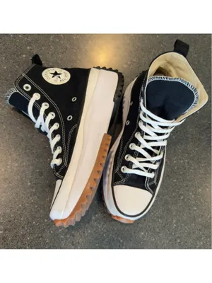 CONVERSE Run Star Hike High Top Sneakers Unisex 7 Black White Platform thumbnail 7