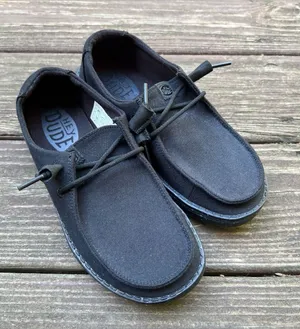 Hey Dude Wendy Canvas Mono Women’s Black Minimalist Loafers/Shoes|Size:W5 EU:36 thumbnail 1