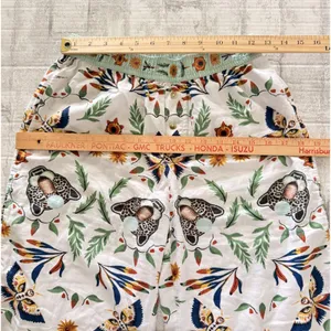 Anthro LyreBird Cotton Flannel Pajama Set Floral Animal Print Cottage Sleep XS thumbnail 6