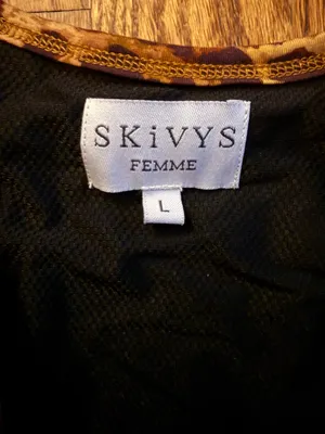 SKiVYS Femme Midi Side Hustle Dress Leopard Ruched Bodycon Size L thumbnail 7