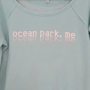 U.S. Apparel Sweatshirt Womens S Ocean Park ME Graphic Mint Green Raw Hem thumbnail 2