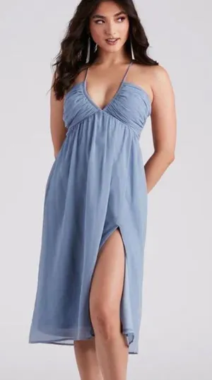 Blue Midi Dress thumbnail 1