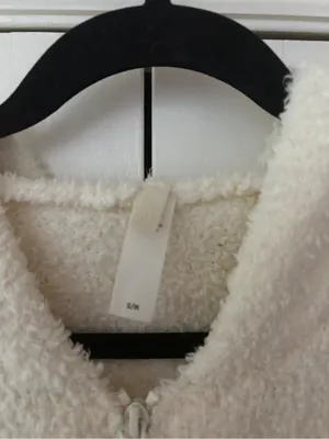 Skims Cozy Knit Zip-Up Hoodie Jacket Bone Cream Size Small / Medium Fuzzy Boucle thumbnail 7