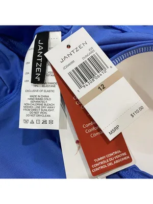 Jantzen Dungaree Blue Solid Modest UPF 50 Swim Dress Size 12 thumbnail 8