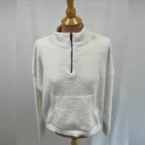 RDI Women's Large 1/2 Zip Pullover‎ Top White Cozy Long Sleeve Athleisure Sporty thumbnail 2