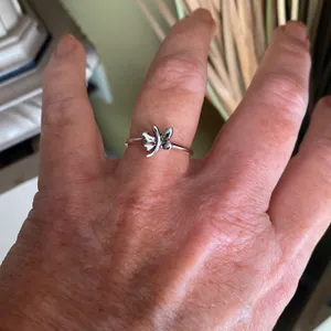 Butterfly Sterling Silver High Polished Minimalist Ring thumbnail 4