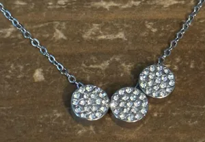 NY Collection silver tone paved sliding charms necklace thumbnail 3