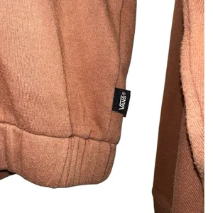 Vans Cropped Hoodie XS Brown‎ Pullover Sweatshirt Checkerboard Logo Graphic thumbnail 2