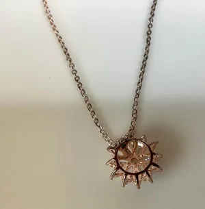 Crystal Sunflower Necklace Gold thumbnail 7
