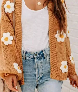 Vici New -Fallen Daisy Oversized Knit Cardigan thumbnail 2