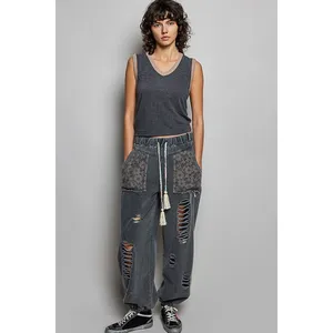 POL V-Neck Contrast‎ Ribbed Sleeveless Tank - Large thumbnail 5