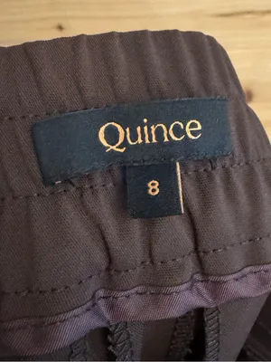 Quince Size 8 Chocolate Brown Mid Rise Straight Leg Dress Pants Office Career thumbnail 7