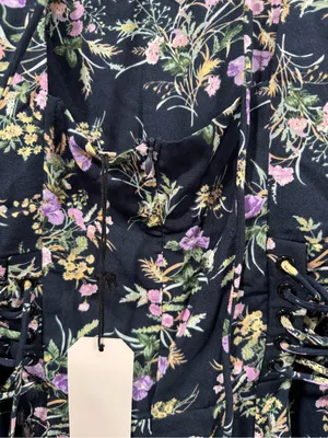 NWT Floral V-Neck Navy Jumpsuit with Lavender Blooms thumbnail 8
