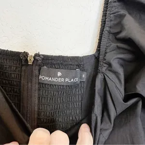 Tuckernuck Pomander Place Square Neck Chloe Mini Dress Black Puff Sleeves Small thumbnail 7