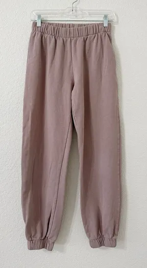 John Galt by Brandy Melville Mauve Pink Fleece Jogger Sweatpants One Size thumbnail 1