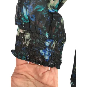 NWT Anthropologie Ruched Floral‎ Mini Dress Black Blue Size XS Fairy Feminine thumbnail 14