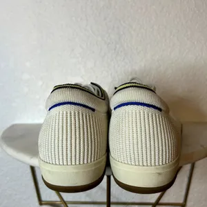 Rothy’s The Lace up Sneaker Womens Size 8 Vanilla Blue Woven Discontinued HTF thumbnail 7