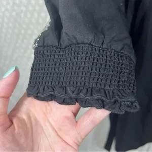 Garnet Hill NWT Black Embroidered Long Sleeve Tie Waist‎ Dress thumbnail 3