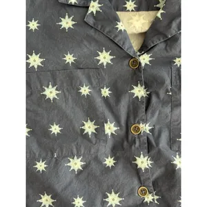 Women's Roller Rabbit Star Print Navy‎ Blue Short-Sleeve Pajama *Shirt Only thumbnail 4