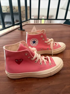 NWT Converse X Comme des Garcons 70 High-Top Sneakers Pink Size 7 thumbnail 7