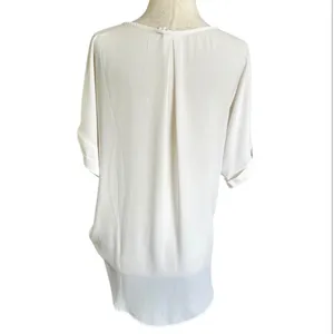Lush Womens Pink White Surplice Short Sleeve High Low Blouse Top Size M | 0139 thumbnail 2