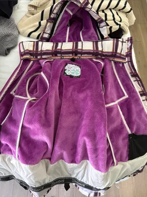 Ski Plaid Hooded Snow Jacket in Purple & White thumbnail 9