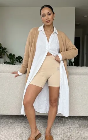 CASS Seamless High-Waisted Shapewear Shorts Size M/L Neutral Nude Spanx Stretch thumbnail 1