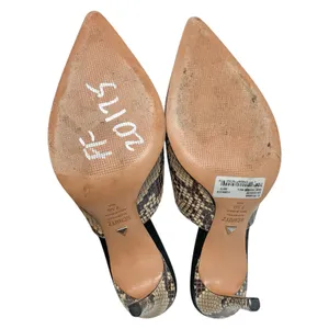 Schutz Heliconia Iridescent Snake Embossed Leather Crystal Trim Mule Heels 7.5 thumbnail 8
