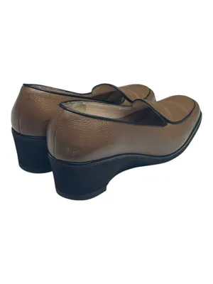 Salvatore Ferragamo ✽ Sculptural Wedge Heel Loafers ✽ Golden Brown Leather ✽ 5M thumbnail 4