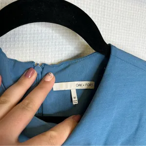 OAK + FORT | Formal Dressy‎ Wide-Leg Jumpsuit Medium Baby Blue thumbnail 2