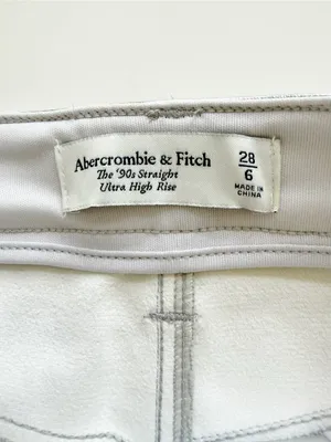 Abercrombie & Fitch Curve Love Vegan Leather 90s Straight Pant Metallic Silver 6 thumbnail 6