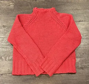 American Eagle Outfitters XL Coral Vintage‎ Y2K Wool Open Knit Mockneck Sweater thumbnail 1