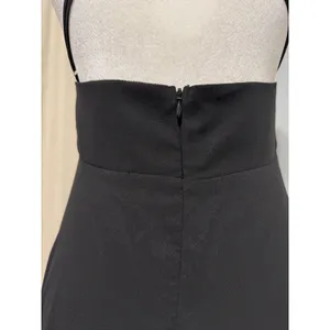 Lulus Black Sparkly Chiffon Maxi Dress Small Square Neck Open Back Side Slit thumbnail 12