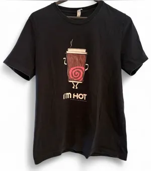 Bella Canvas Black Graphic Tee with 'I'm Hot' Coffee Cup Print thumbnail 1