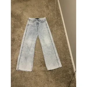 Veronica Beard Taylor Relaxed Wide Leg Pale Stone Jeans High Rise Raw Hem Sz 29 thumbnail 4