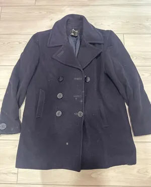 Liz Claiborne Classics Black / Navy Blue Double Breasted Pea Coat Women Small thumbnail 1