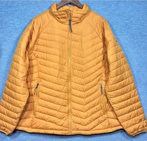 Columbia Powder Lite Jacket Womens 2X Mustard Yellow Omni-Heat Puffer WW1498 thumbnail 1