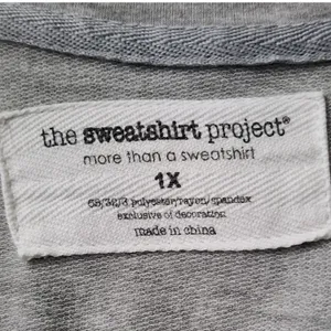 The Sweatshirt Project Pullover Women's Gray Cozy Lace Up Sleeve 1/4‎ Zip, 1X thumbnail 2
