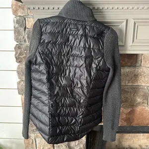 Athleta‎ Womens Wool Knit Sweater Sleeve Goose Down Filled Puffer Jacket thumbnail 5