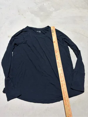 Aerie offline Black Long-Sleeve Ribbed Crewneck Shirt medium thumbnail 2