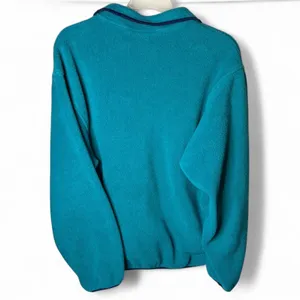 Vintage Woolrich Fleece Pullover Sweater Womens S Teal Oversized Made in USA thumbnail 2