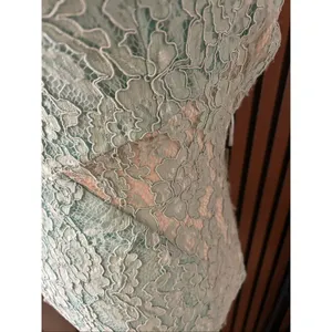 Maniju green lace maxi open back dress sleeveless long size M prom homecoming thumbnail 3