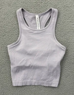 Lululemon Ebb to Street Cropped Racerback Tank Top Faint Lavender Women's 4 thumbnail 1