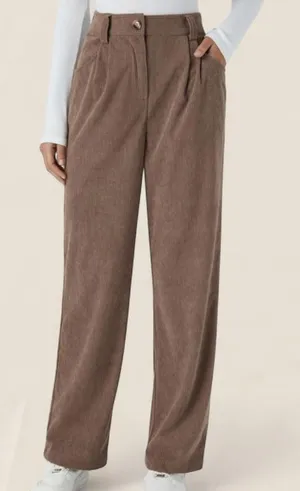 Halara High rise wide leg brown Corduroy Casual Pants | large nwt thumbnail 1