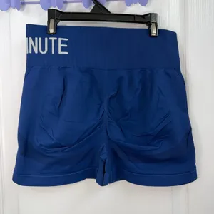Gym Minute‎ blue compression high waisted tummy control activewear shorts XL thumbnail 4
